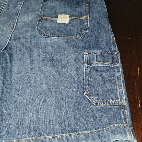 Denim Cargo Carpenter Relax Fit Eddie Bauer Dad Shorts Size 38 - Picture 4 of 8